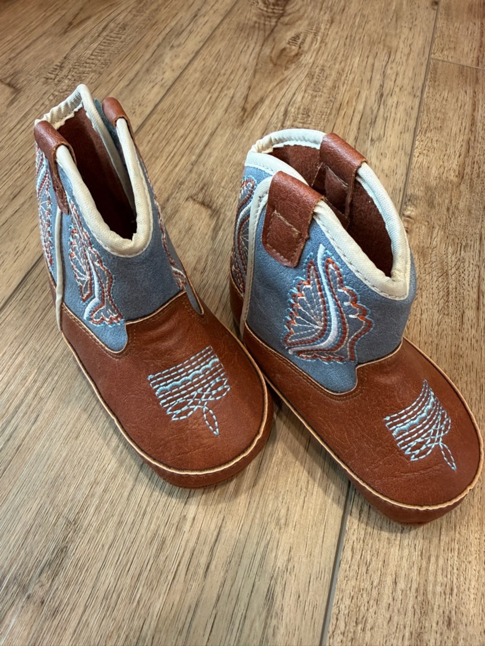Ariat Brown & Light Blue Western Cowboy Boots - Infant